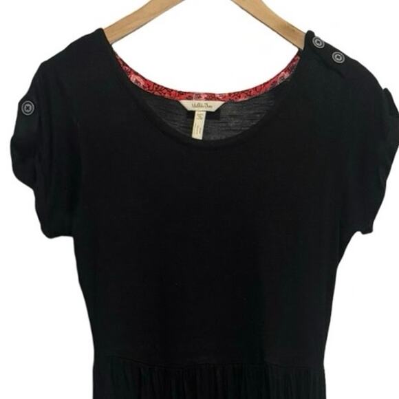 Matilda Jane Make Believe Night Owl Maxi Dress M Rayon Short Roll Tab Sleeve - Picture 2 of 5